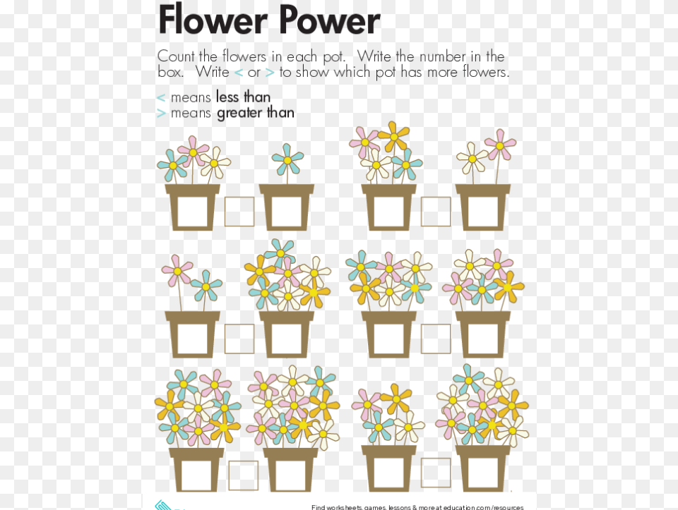 Comparing Numbers Plants Worksheet, Pattern, Art, Graphics, Jewelry Free Png Download