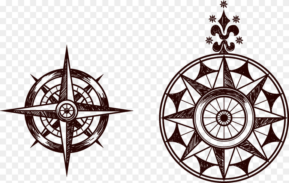 Compass, Maroon, Wood Free Png Download