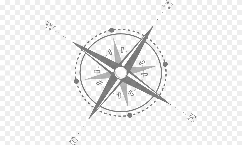 Compass Clipart Faded Compass Clipart Black And White, Machine, Wheel Free Png