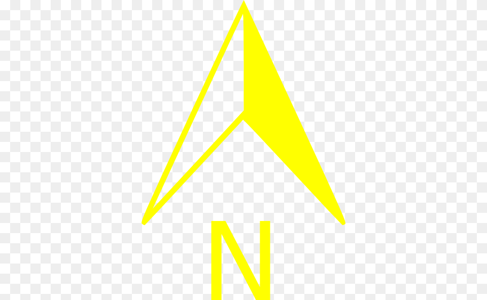Compass Clipart North Arrow North Arrow Yellow, Triangle, Bow, Weapon Png