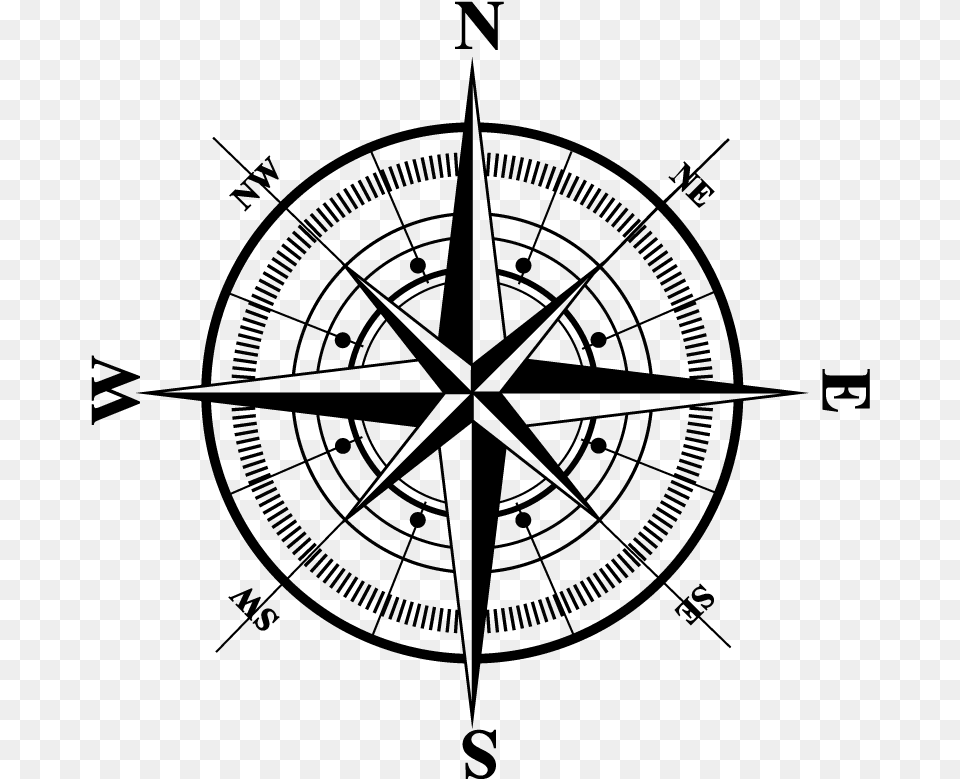 Compass Rose Clip Art Compass Rose, Gray Png Image