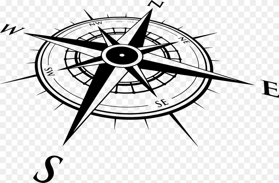 Compass Rose Clip Art Compass Rose Transparent Background, Gray Png