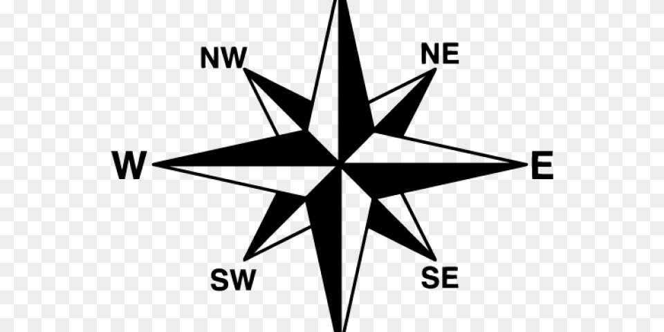 Compass Rose Nautical Star, Gray Free Png Download