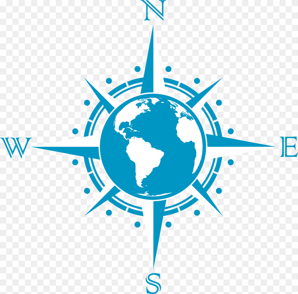 Compass Rose On A Globe Free Transparent Png