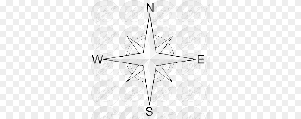 Compass Rose Picture For Classroom Therapy Use Great Circle, Symbol, Star Symbol Free Png Download