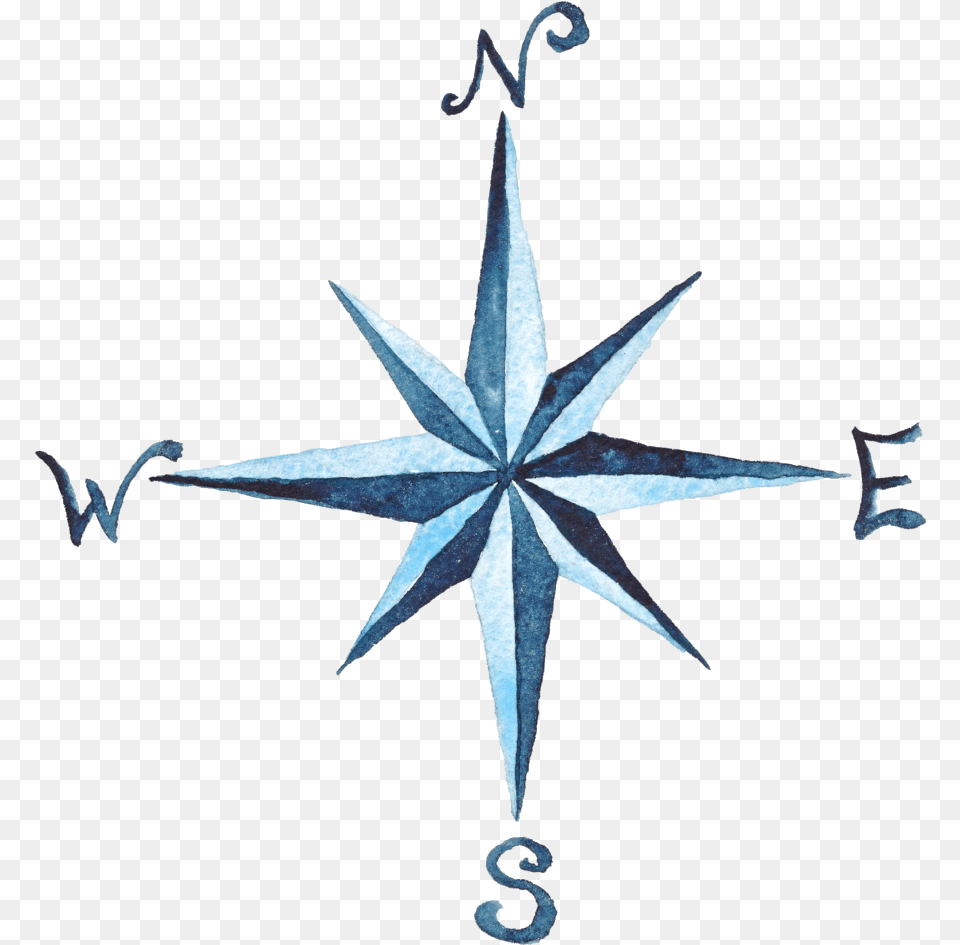 Compass Rose Watercolor Compass, Plant Free Transparent Png