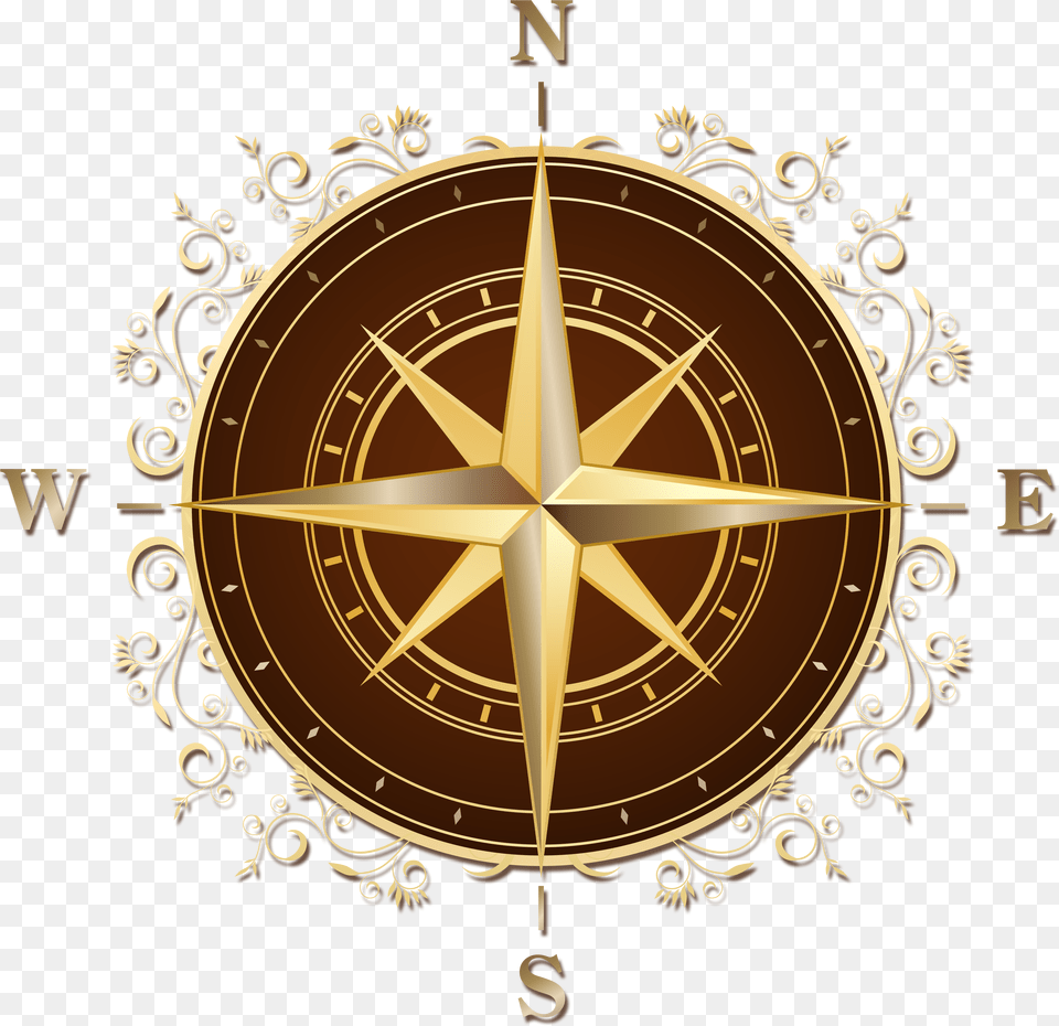 Compass Transparent Images Brown Compass Rose, Chandelier, Lamp Free Png Download