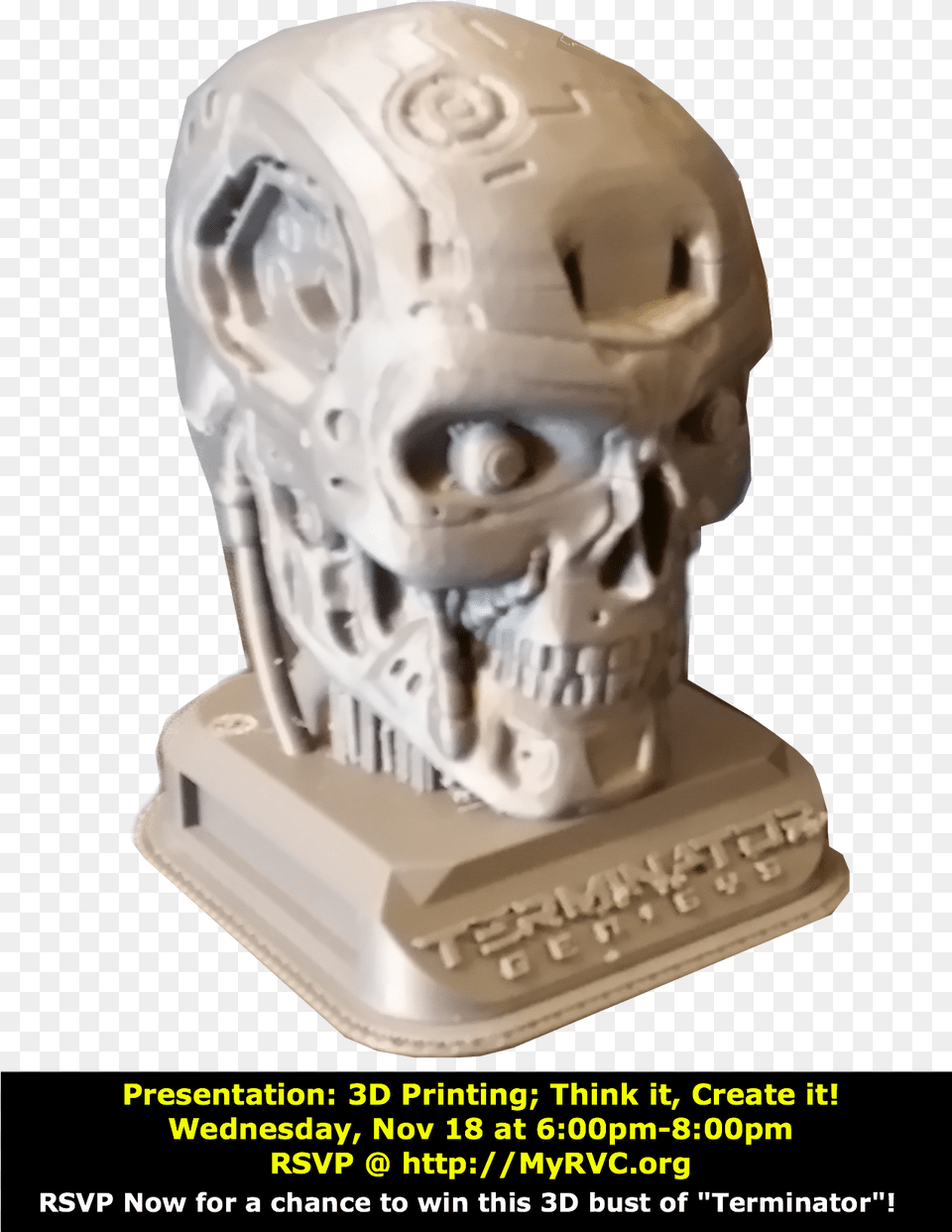 Complete Drawing To Win This Bust Of Terminator Statue, Archaeology Free Png
