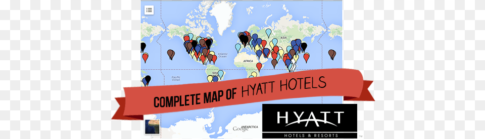 Complete Map Of Hyatt Hotels Hyatt Locations On A Map, Chart, Plot, Advertisement, Text Free Png
