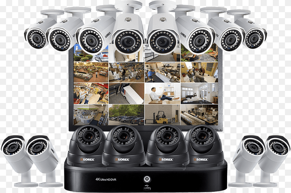 Complete Security Camera System With 16 Channel 4k Headphones, Person, Electronics, Car, Transportation Png Image