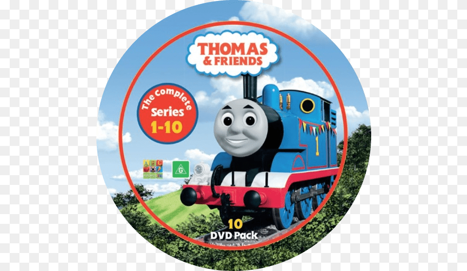 Complete Series 1 10 Birthday Thomas The Train, Vehicle, Railway, Transportation, Disk Free Png
