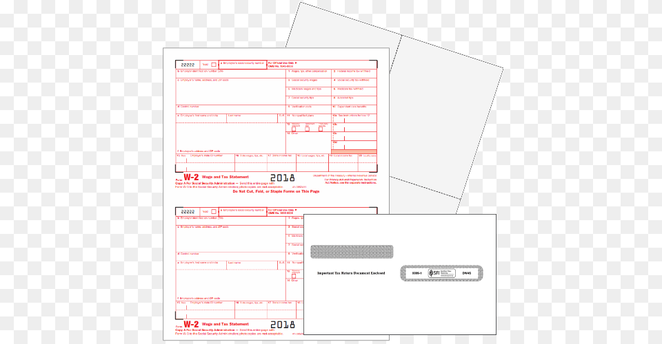Complete Sets Of W 2 Forms Complyright Dw4s Double Window Gum Seal Envelope, Text Free Png Download