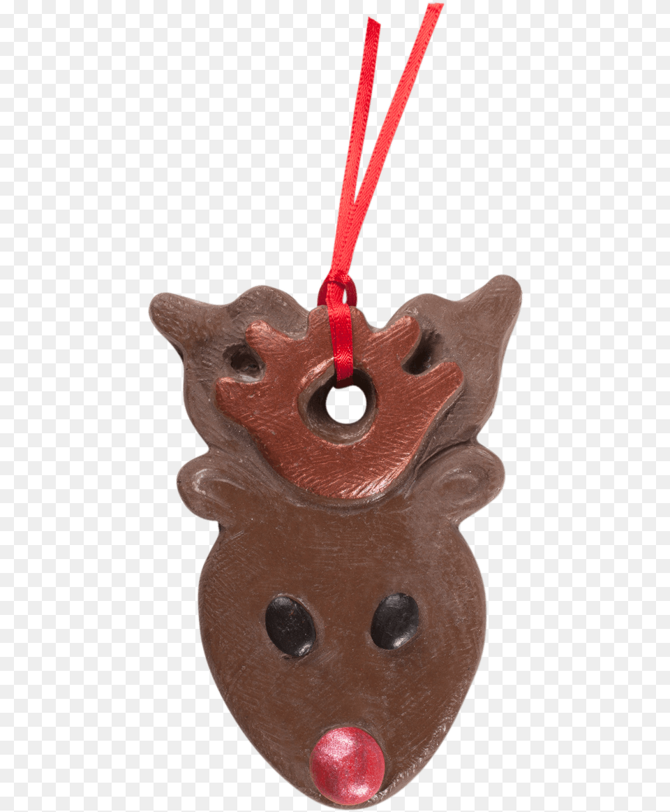 Complete With A Bright Red Nose This Fun Reindeer Chocolate, Accessories, Food, Sweets, Ornament Png