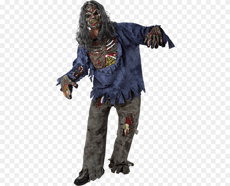 Complete Zombie Halloween Costume Images Halloween Costume, Clothing, Person, Scarecrow, Electronics Free Png Download