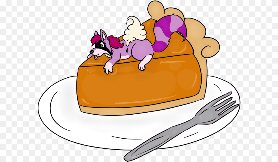 Completed Pumpkin Pie Ych Cartoon, Cutlery, Fork, Cake, Dessert Free Transparent Png