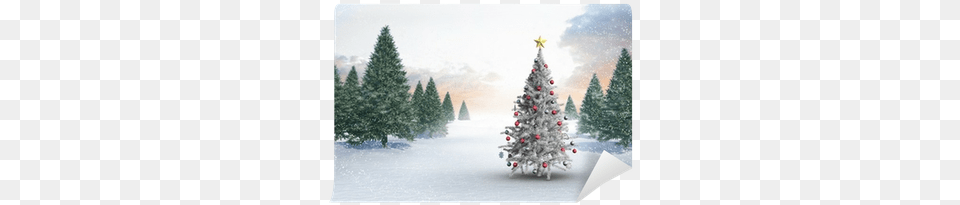 Composite Of Christmas Tree With Baubles And Tattered Lace Foliage And Flourishes Die, Plant, Pine, Christmas Decorations, Festival Png Image