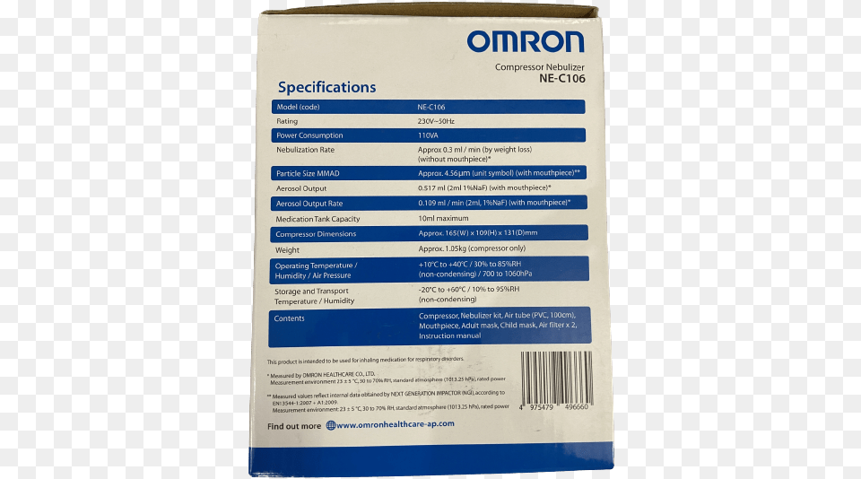 Compressor Nebulizer Ne C106 Omron Horizontal, Text, Advertisement, Box, Poster Png