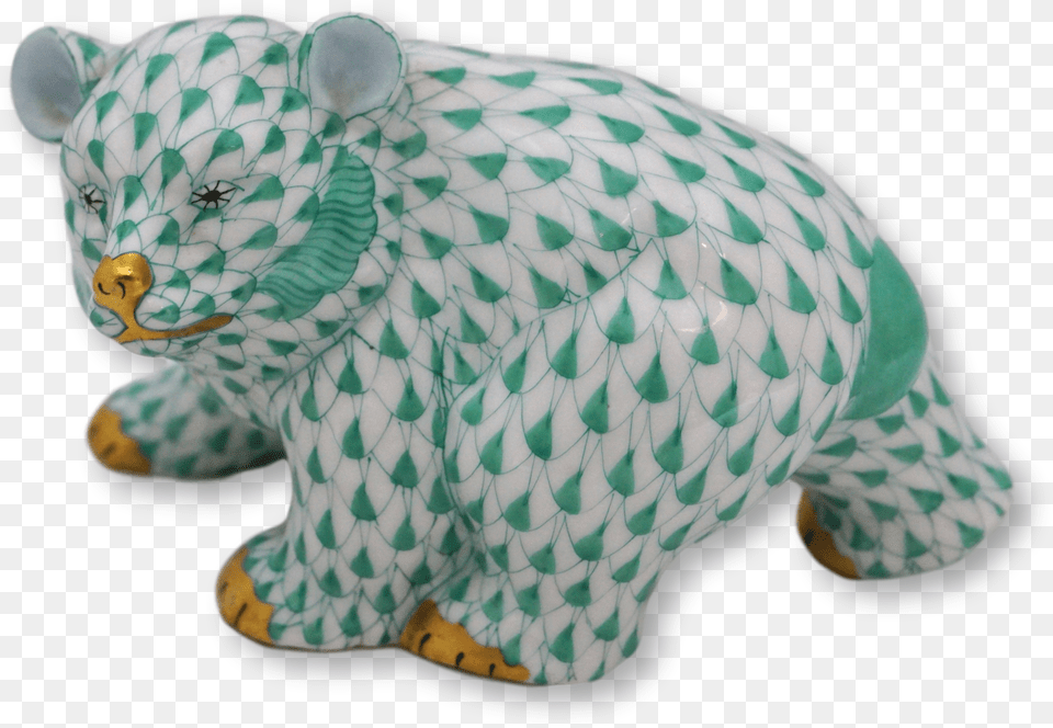 Comproductsgreen Bear Cub, Art, Figurine, Porcelain, Pottery Png Image