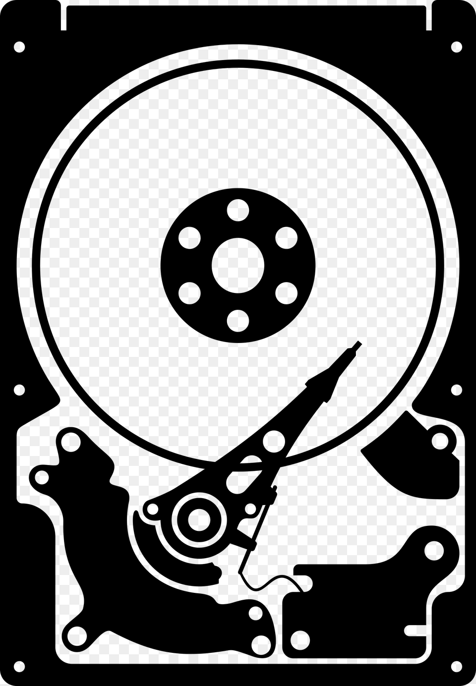 Computer Clipart Harddisk Hard Drive Black And White, Gray Free Png Download