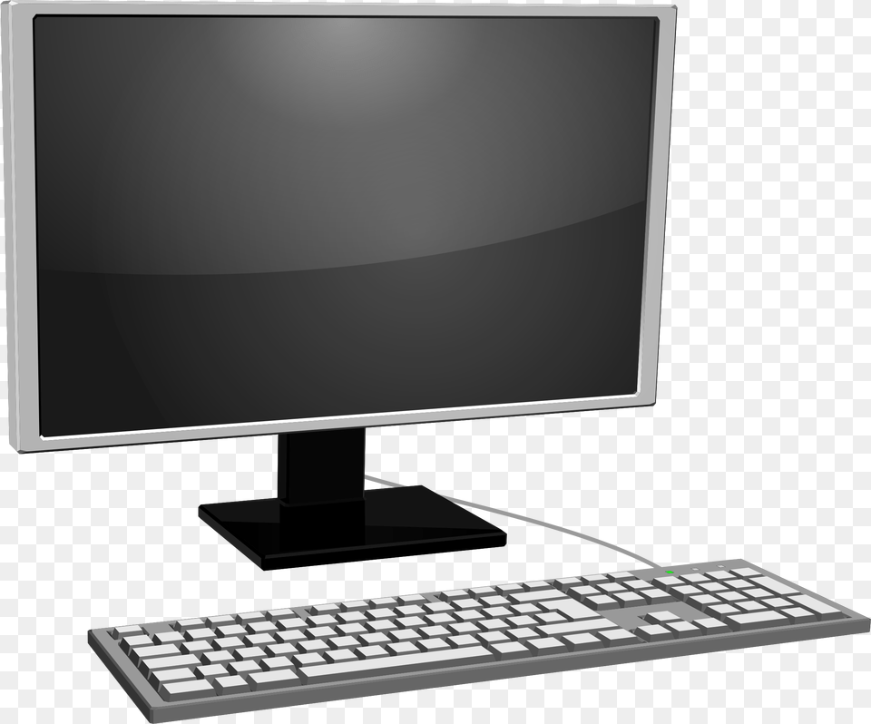 Computer Crystal Display Gray Hardware Keyboard Monitor For Computer Clip Art, Electronics, Pc, Computer Hardware, Computer Keyboard Free Png Download