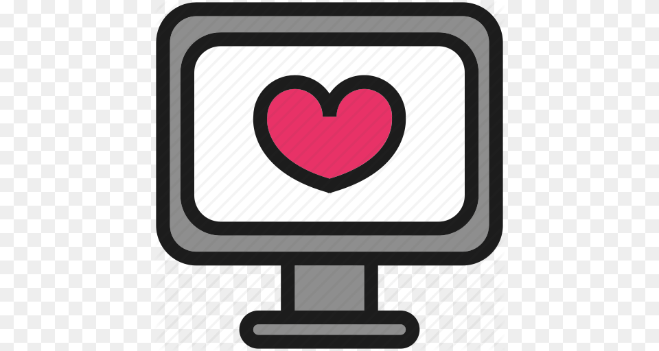 Computer Cute Desktop Heart Kawaii Icon, Computer Hardware, Electronics, Hardware, Monitor Free Transparent Png