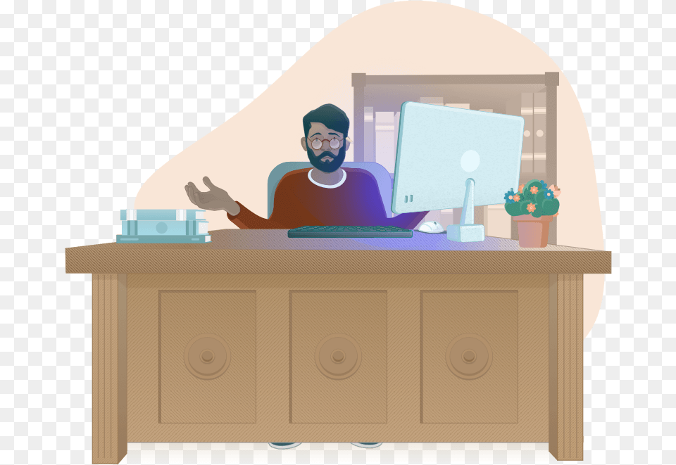 Computer Desk, Table, Furniture, Cabinet, Adult Free Png Download