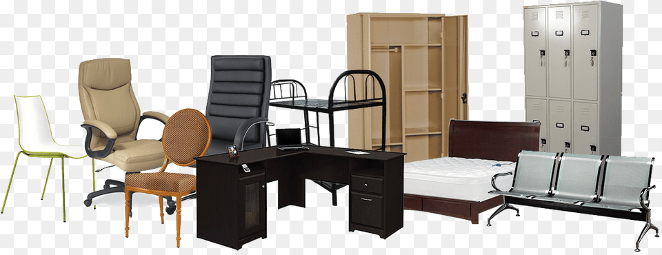 Computer Desk, Chair, Furniture, Table, Bed Free Png