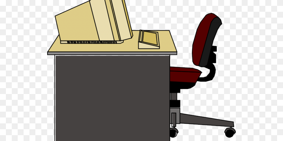 Computer Desk Clip Art, Furniture, Table, Electronics, Chair Png Image