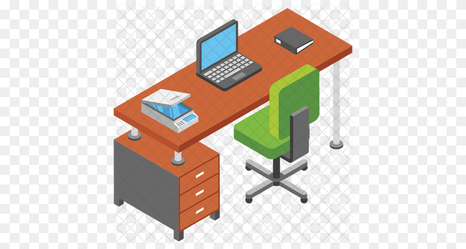 Computer Desk Icon Computer Desk, Electronics, Furniture, Table, Laptop Free Png