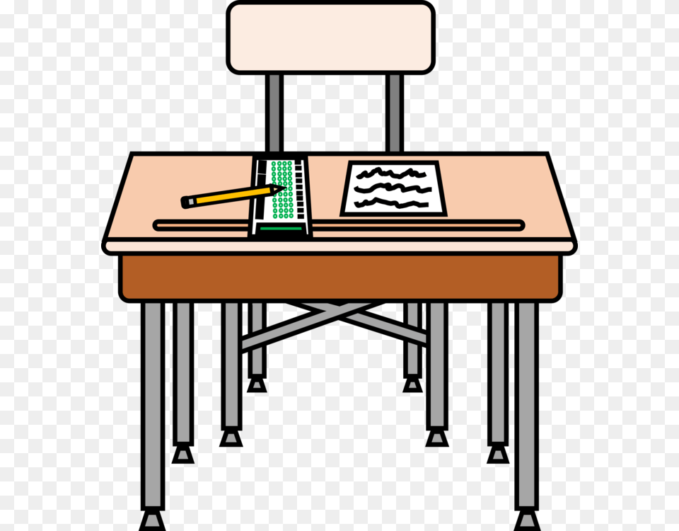 Computer Desk Pencil Drawing Carteira Escolar, Furniture, Table, Electronics Png Image