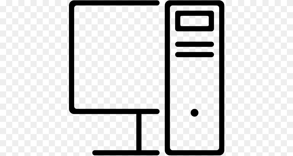 Computer Desktop Pc System Icon, Silhouette Free Png