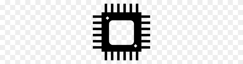 Computer Device Chip Microchip Processor Cpu Frequency Icon, Gray Free Transparent Png