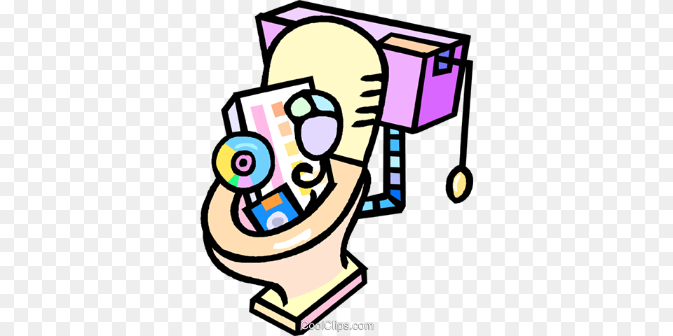 Computer Equipment Down The Toilet Royalty Vector Clip Art Free Png