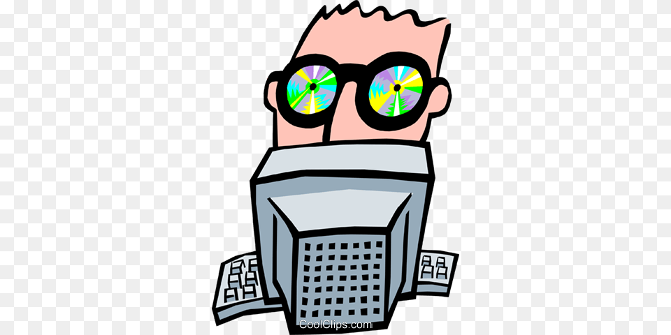 Computer Geek Royalty Vector Clip Art Illustration, Electronics, Pc, Baby, Person Free Transparent Png