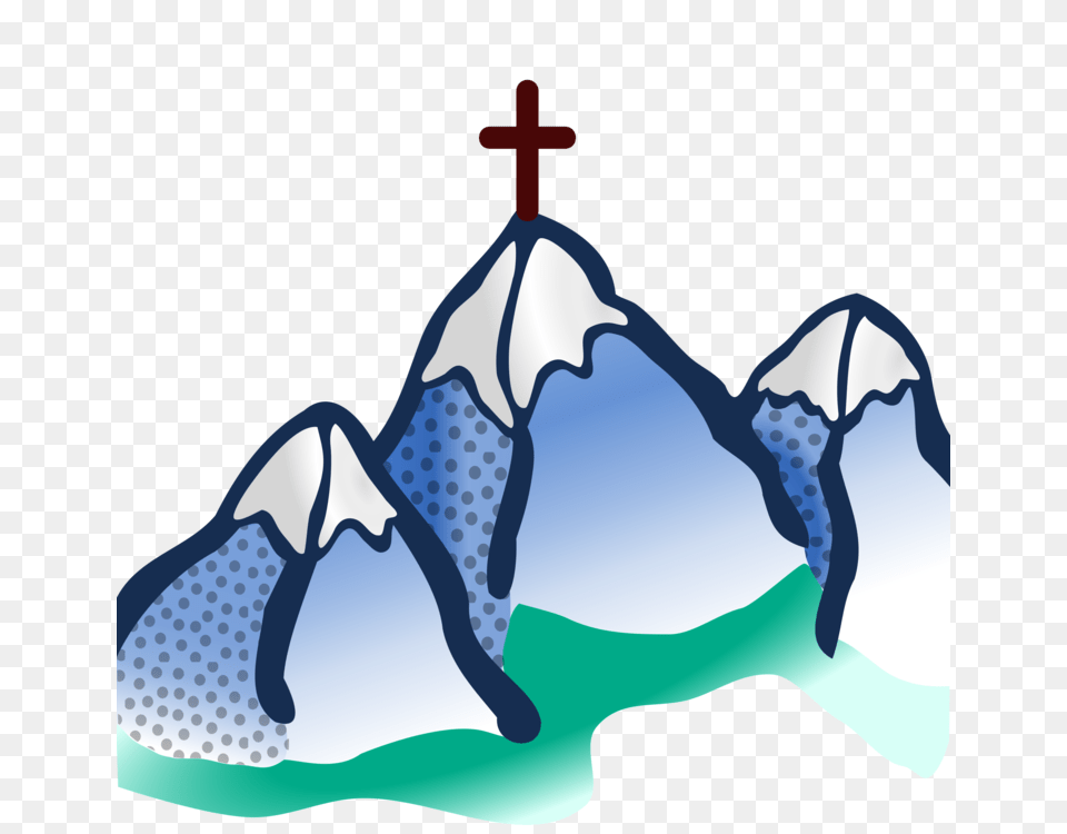 Computer Icons Christian Cross Mountain Symbol, Ice, Outdoors, Nature, Mountain Range Free Png Download