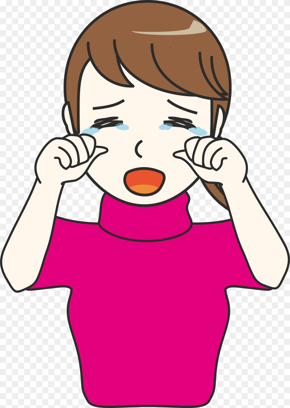 Computer Icons Crying Drawing Woman Smiley Crying Girl Clip Art, Baby, Clothing, Person, T-shirt Free Png Download