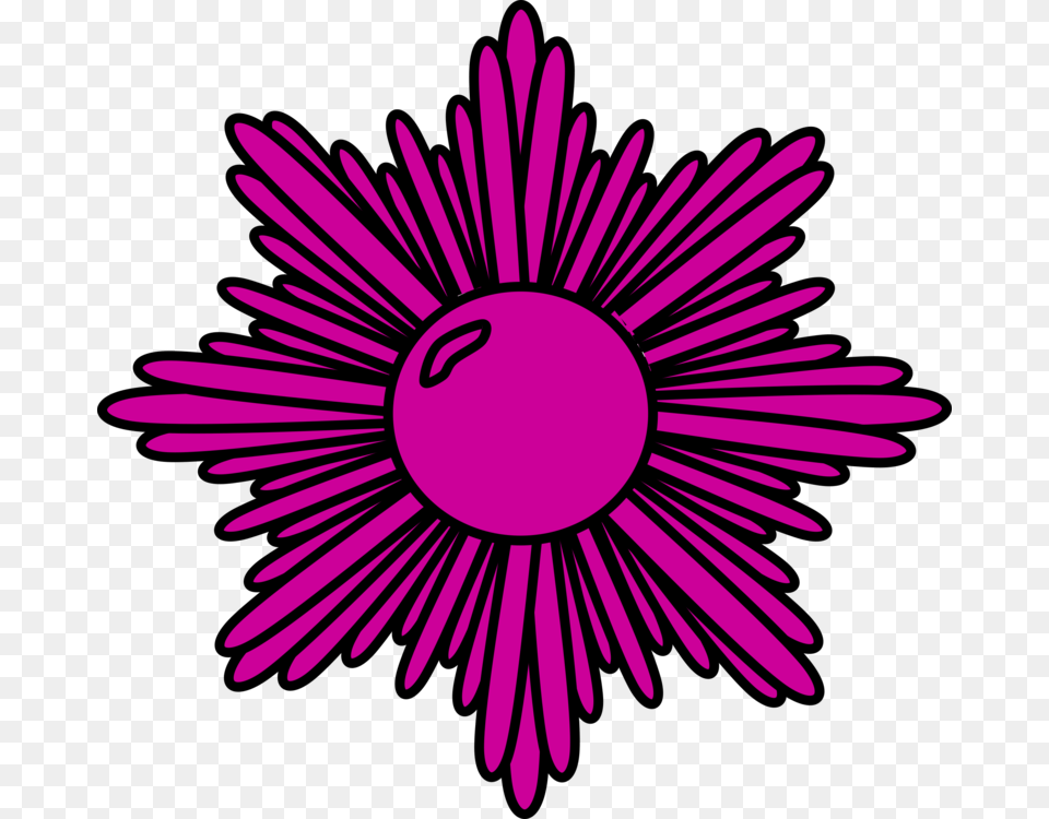 Computer Icons Drawing Black And White Symbol, Daisy, Flower, Plant, Purple Free Transparent Png