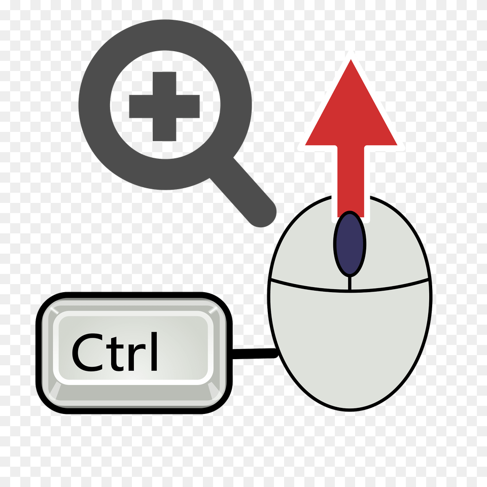 Computer Keyboard Mouse Shortcut To Zoom In Large Clipart, Symbol Png Image