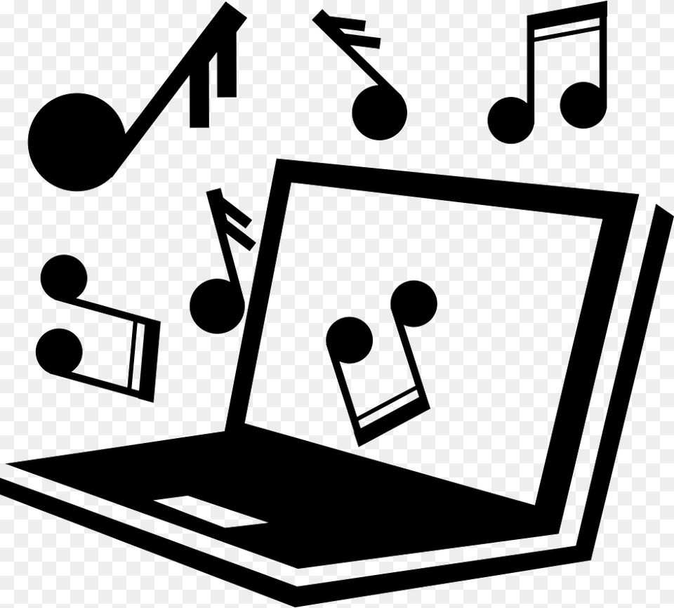 Computer Music Education Computer Music Icon, Pc, Laptop, Electronics, Stencil Free Transparent Png