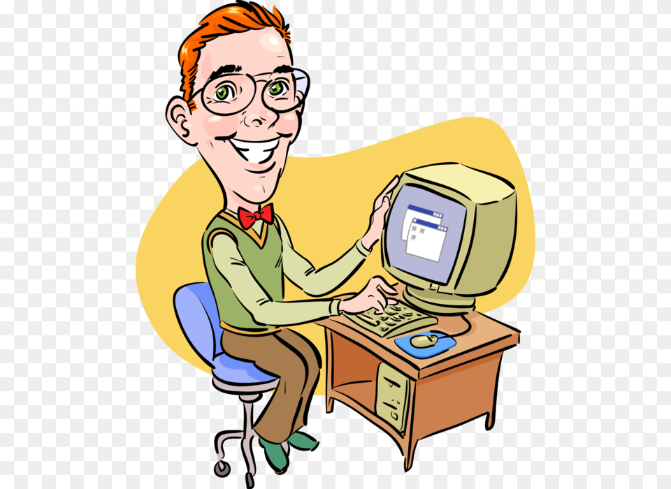 Computer Nerd Clip Art Computer Teacher, Electronics, Pc, Person, Male Free Png