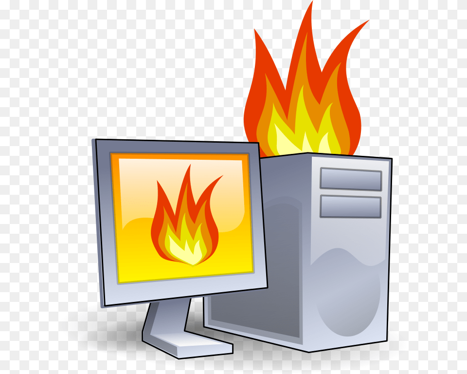 Computer On Fire Clipart, Electronics, Pc, Computer Hardware, Hardware Free Png Download