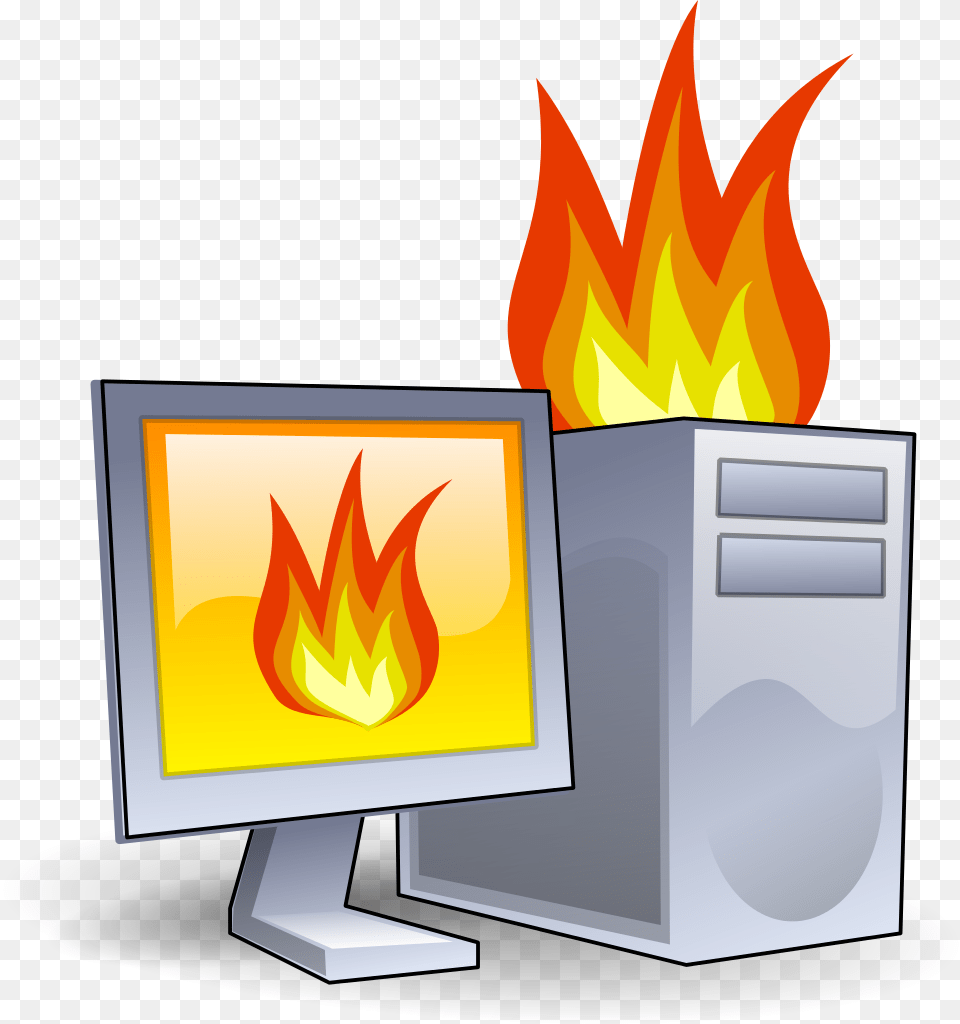 Computer On Fire Icon, Electronics, Pc, Computer Hardware, Hardware Free Png