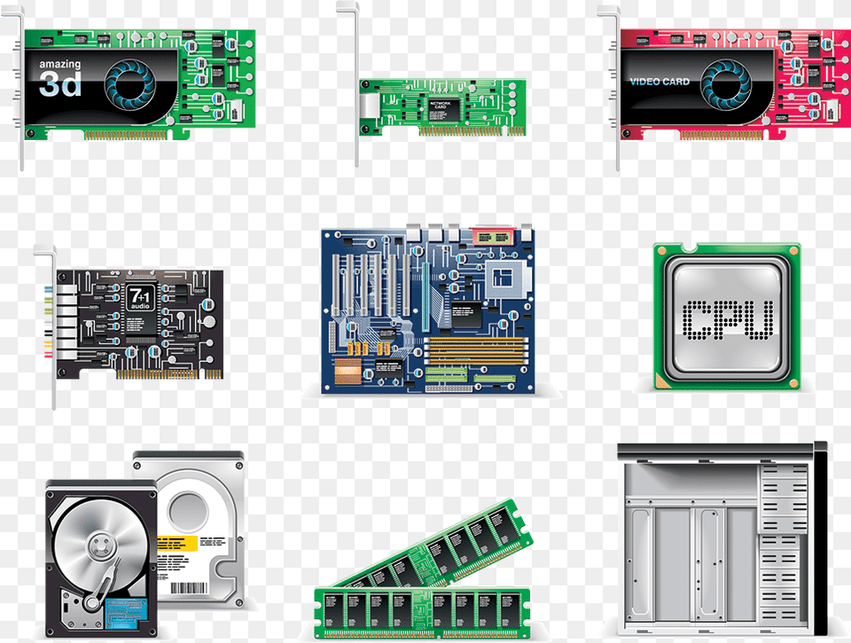 Computer Parts Icon, Computer Hardware, Electronics, Hardware Png Image