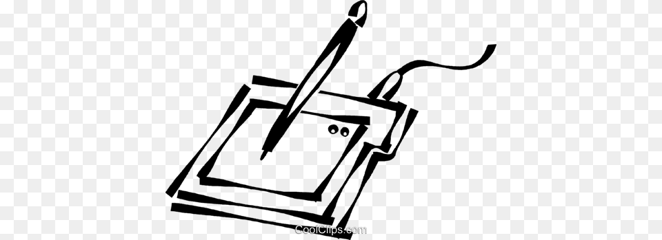 Computer Pen And Sketch Board Royalty Vector Clip Art, Electronics, Hardware, Bow, Weapon Free Png