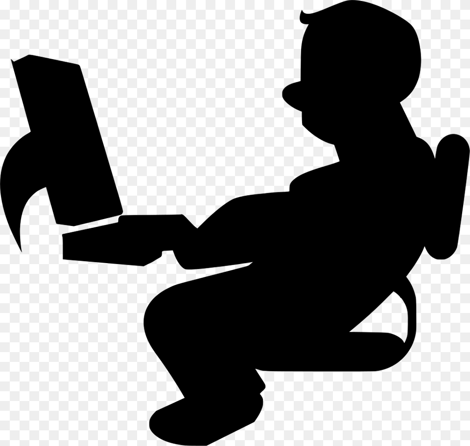 Computer Programmer Clipart, Gray Png