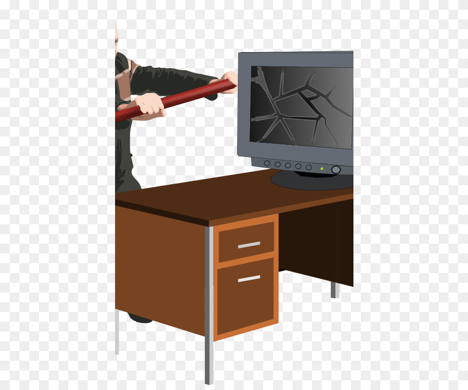 Computer Rage, Table, Desk, Furniture, Electronics Png Image