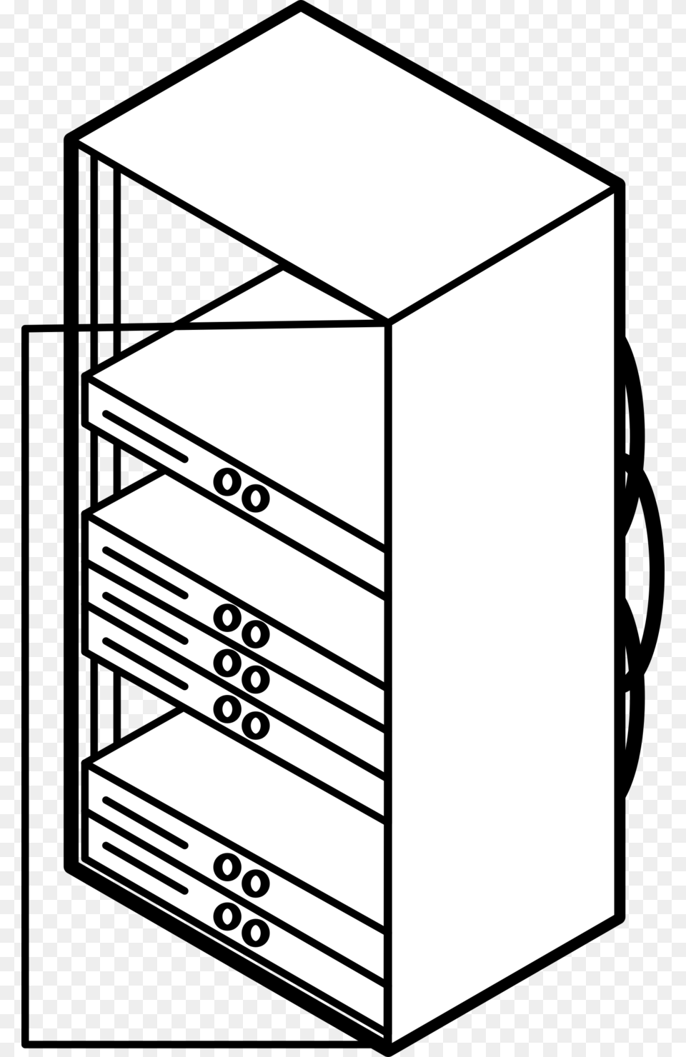 Computer Server Drawing Clipart Computer Servers 19 Inch Server Line Art, Cabinet, Drawer, Furniture Png