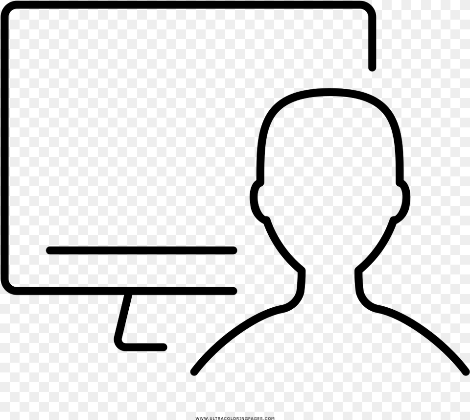 Computer User Coloring, Gray Png