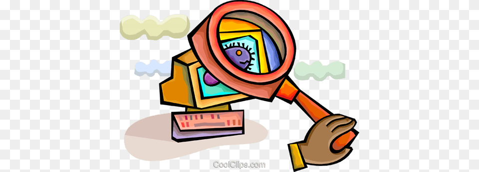 Computer Viruses Royalty Free Vector Clip Art Illustration, Magnifying Png