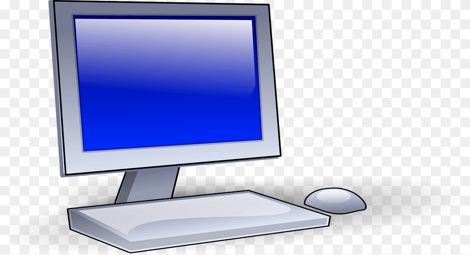 Computer With A Flat Screen Monitor Clipart, Electronics, Pc, Computer Hardware, Hardware Free Transparent Png